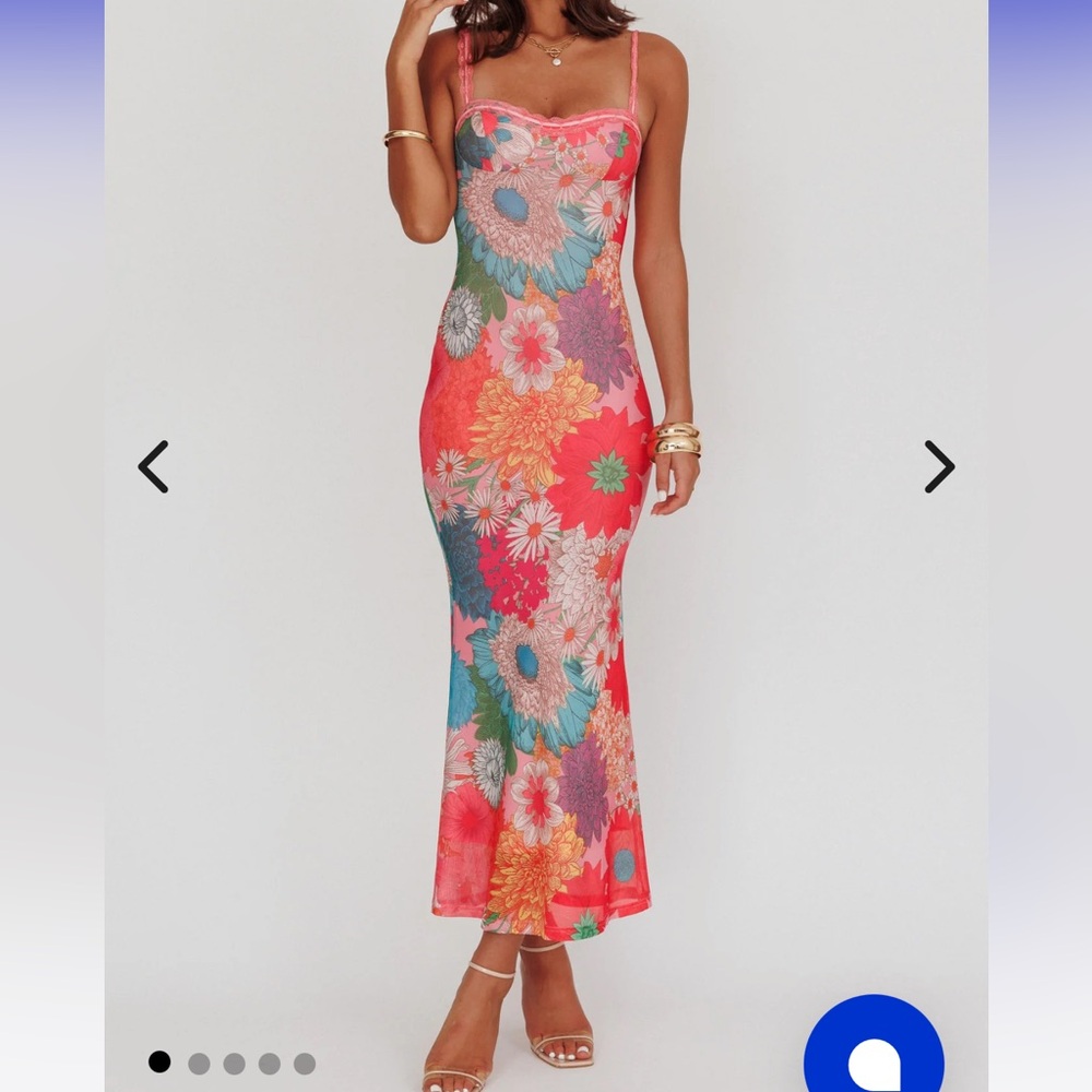 Selfie Leslie Pink and Red Bodycon Maxi Dress Sweetheart Neckline